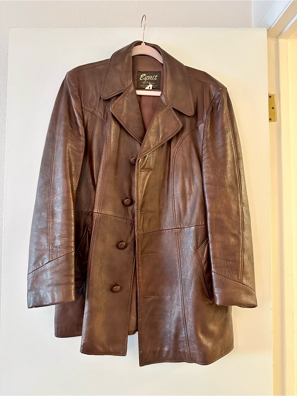 70s vintage brown leather Esprit jacket